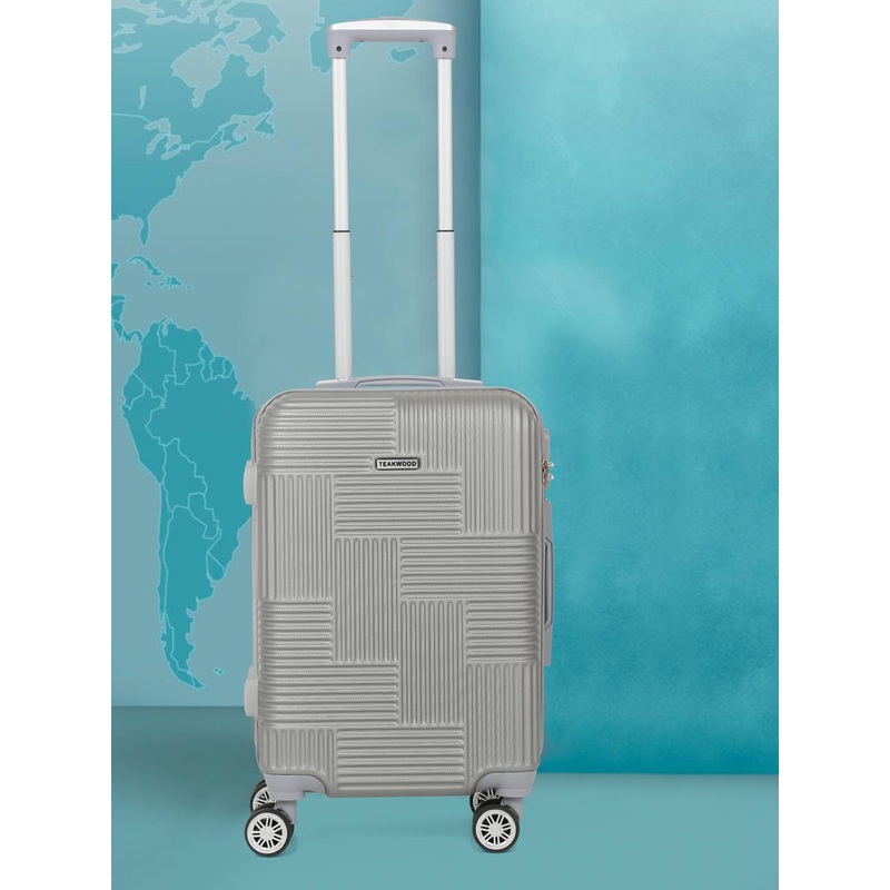 Teakwood Leathers Textured 360 Degree Rotation Hard Cabin-Sized Trolley Bag -55 CM