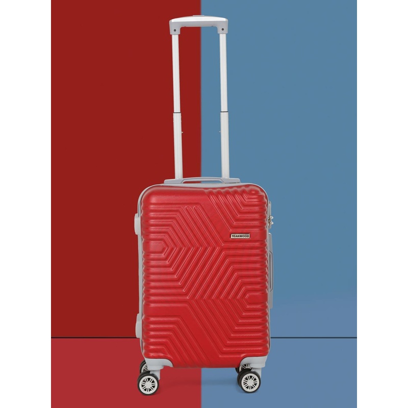 Teakwood Leathers Textured Hard Cabin Suitcase Trolley Bag 57 CM