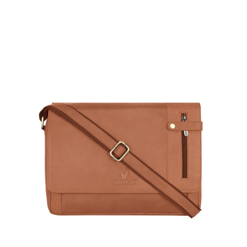WildHorn Men Leather Laptop Bag Up to 14 inch