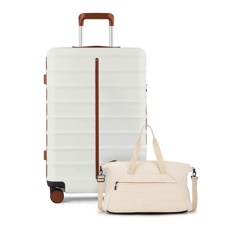Assembly Odyssey White Lightweight Trolley Bag 28 Inches with Travel Duffle Bag