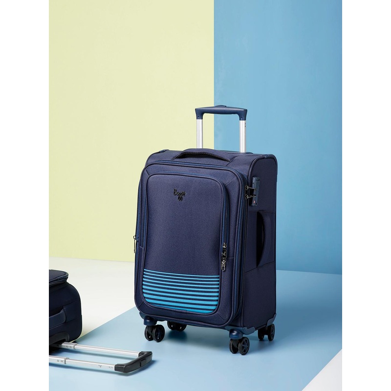 Baggit VIBER Striped Soft-Sided Cabin Trolley Suitcase