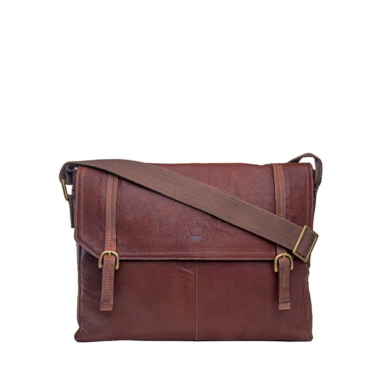Hidesign Men Brown Solid Leather Messenger Bag