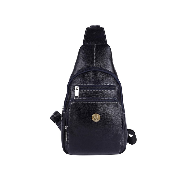 HiLEDER Unisex Pure Leather Sling Cross Body Outdoor Travel Chest Bag