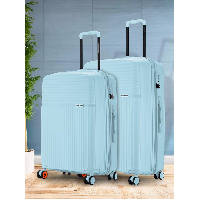 Krabi Expander TSA Lock Polypropylene Medium-Large Light Blue Trolley Bags (65-75 cm)