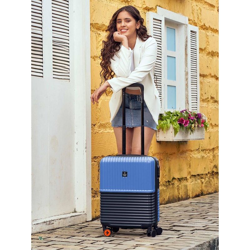 Nasher Miles Istanbul Hard-Sided ABS and PC Cabin Blue Dark Blue Trolley Bag – 20Inch 55cm