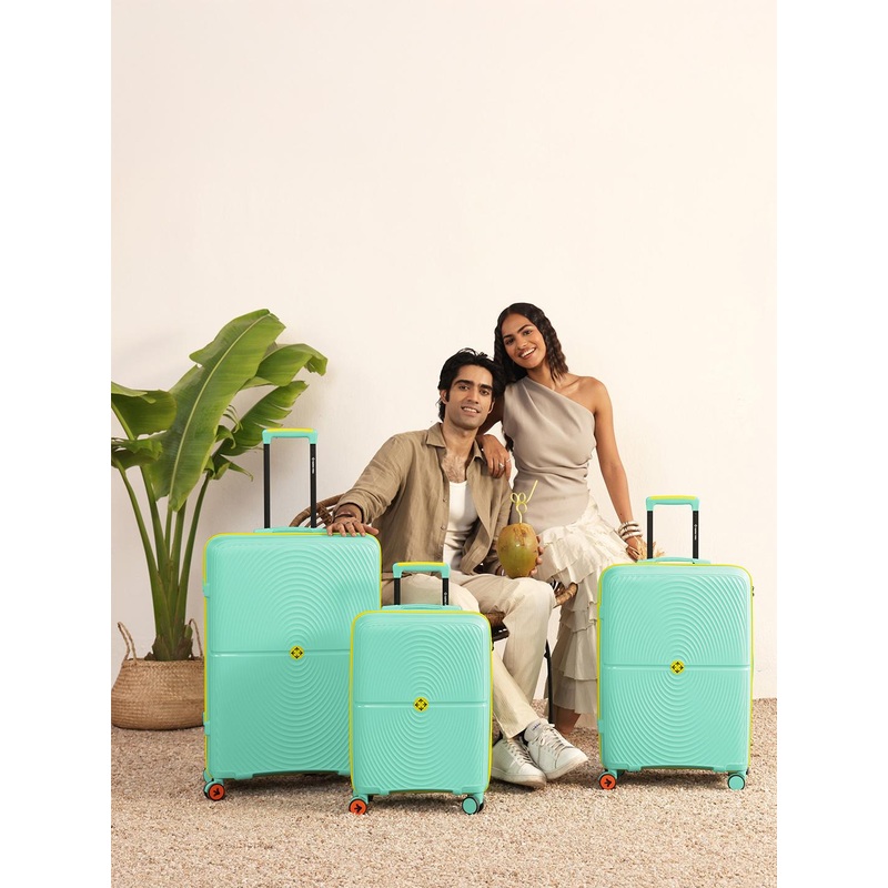 Nasher Miles Set Of 3 Textured Hard-Sided Trolley Bags