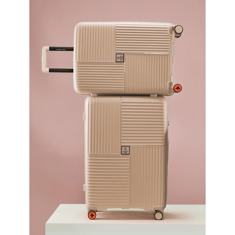 Nasher Miles Singapore Hard-Side Polypropylene Set of 2 M\u002FL Champagne Trolley Bags 65-75cm