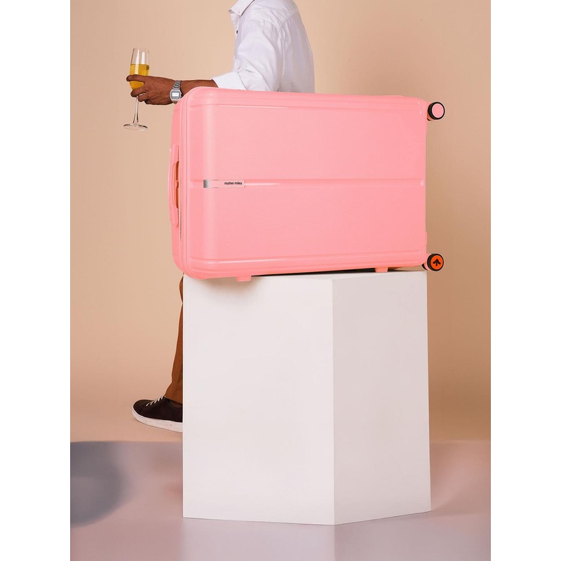 Nasher Miles The Line Polypropylene Large Pink Trolley Bag  – 28 inch (75cm)
