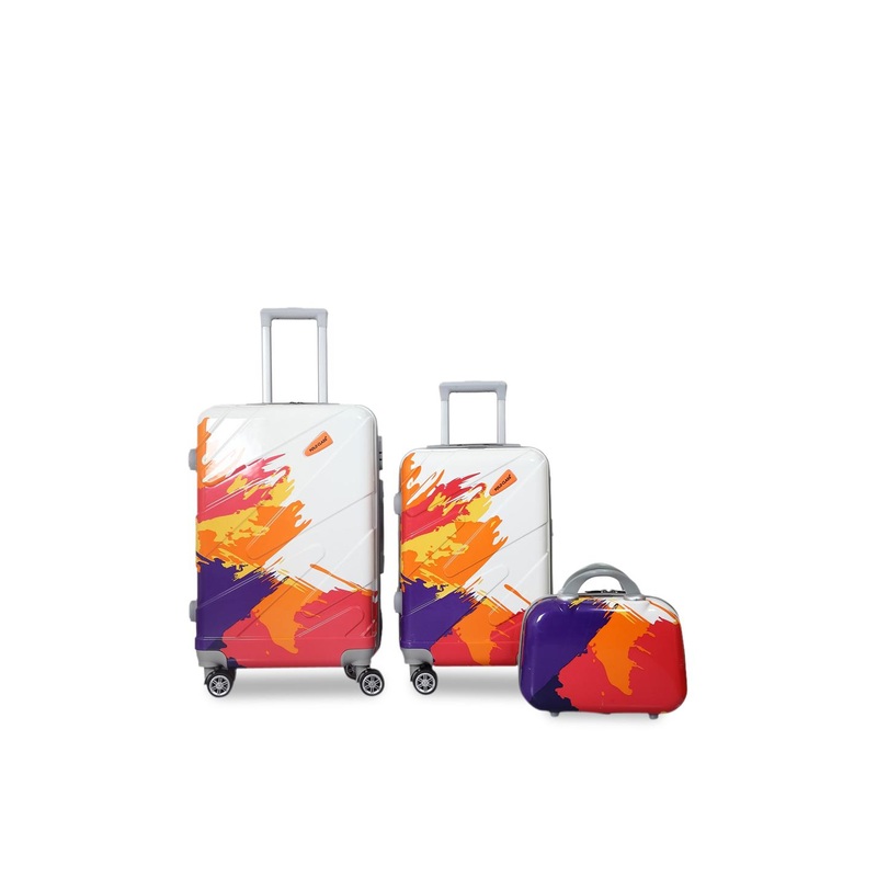 Polo Class Set Of 3 Printed Hard Case Luggage Trolley & Vanity Bag