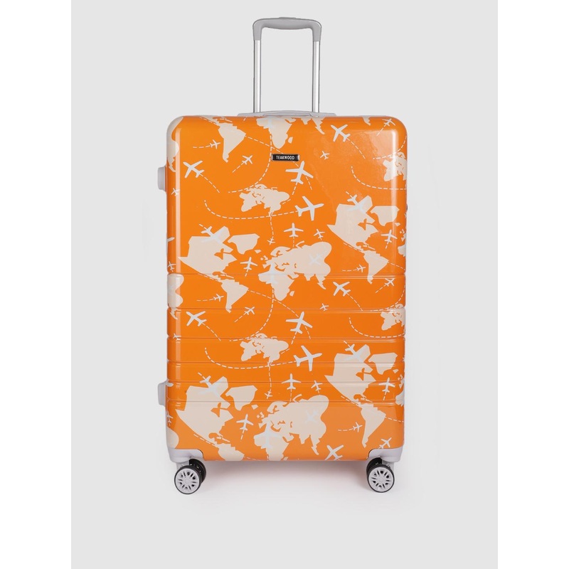 Teakwood Leathers Aeroplane Printed 360 Degree Rotation Hard Large-Sized Trolley Bag 95.5L