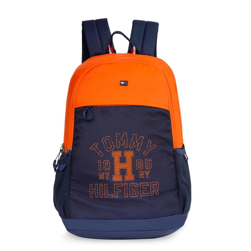 Tommy Hilfiger Unisex Brand Logo Casual Backpack with Rain Cover