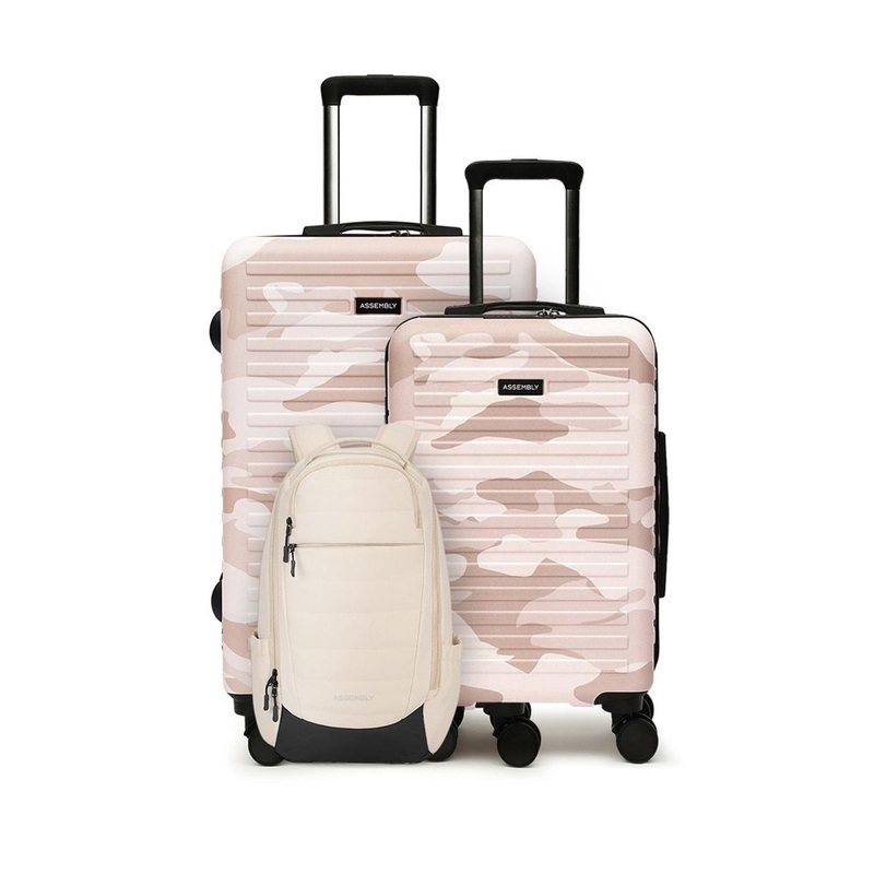 Assembly Camo Peach Set of 2 Printed Trolley Bags 20 & 24 Inches with Laptop Backpack