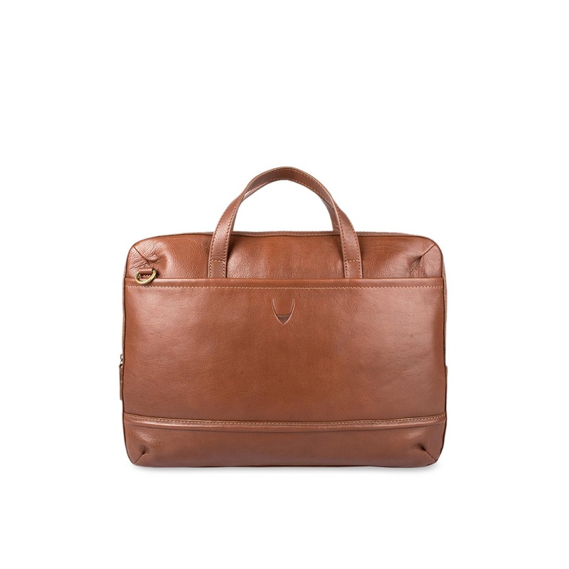 Hidesign Men Tan Solid Laptop Bag