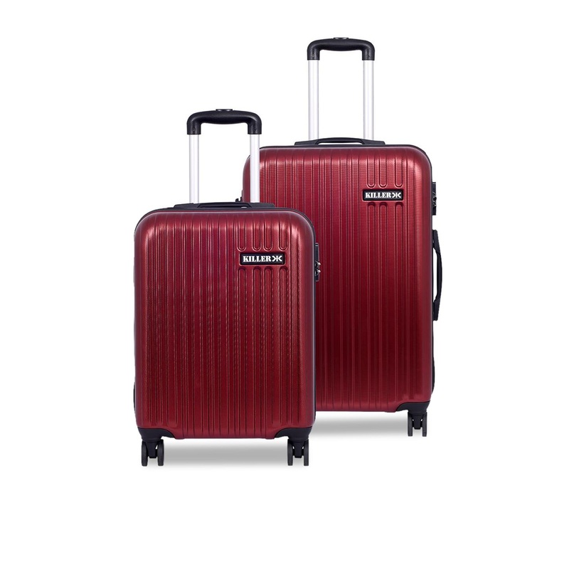 Killer Set Of 2 Striped Hard-Sided Trolley Bags