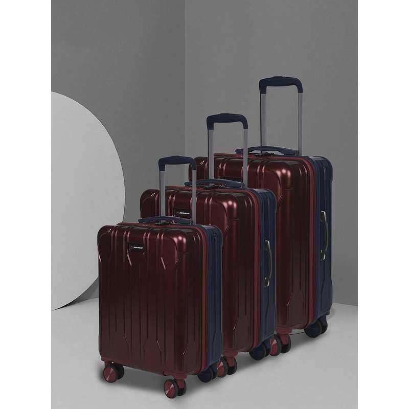 MOVE-MEANT Set Of 3 Textured Hard-Sided Trolley  Suitcase