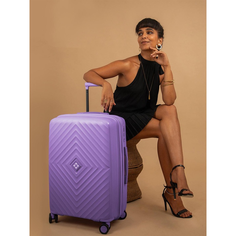 Nasher Miles Antwerp Polypropylene Large Pastel Purple Trolley Bag 28Inch 75cm