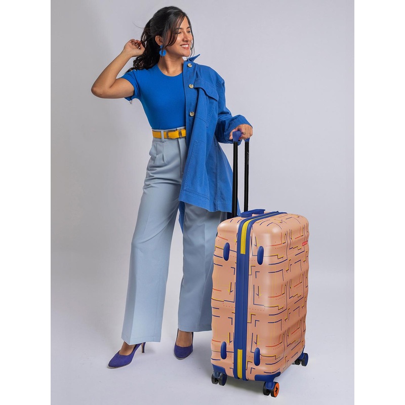 Nasher Miles Denver Polycarbonate Large Orange Trolley Bag  – 28 inch (75cm)