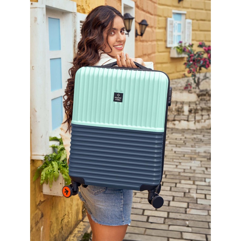 Nasher Miles Istanbul Hard-Sided ABS and PC Cabin Teal Dark Blue Trolley Bag – 20Inch 55cm