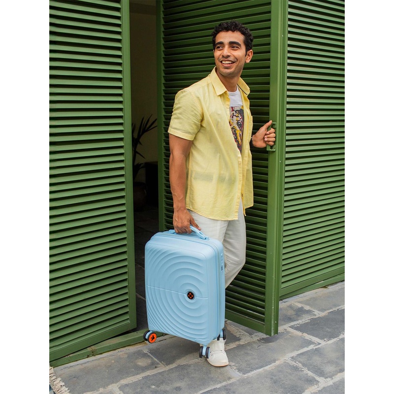 Nasher Miles Seattle Hard-Sided Polypropylene Cabin Light Blue Trolley Bag – 20 Inch 55 cm