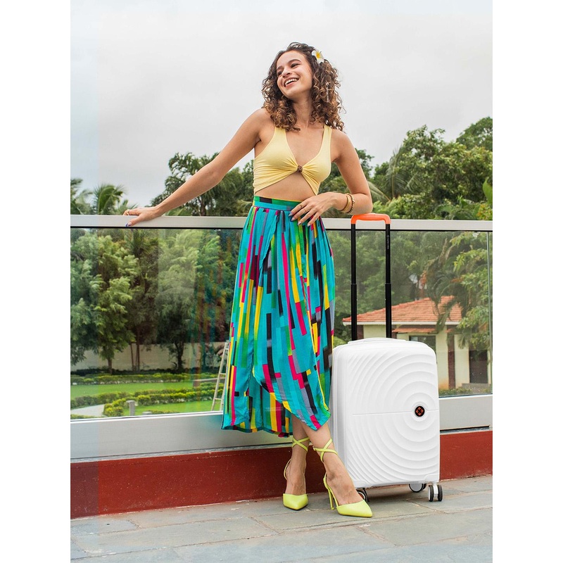 Nasher Miles Seattle Hard-Sided Polypropylene Cabin White Trolley Bag – 20 Inch (55 cm)