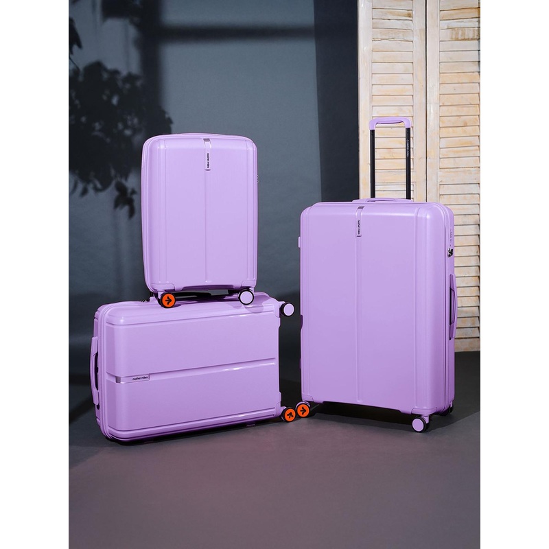 Nasher Miles The Line Polypropylene Purple Trolley Bag Set 3 S\u002FM\u002FL 55-65-75cm