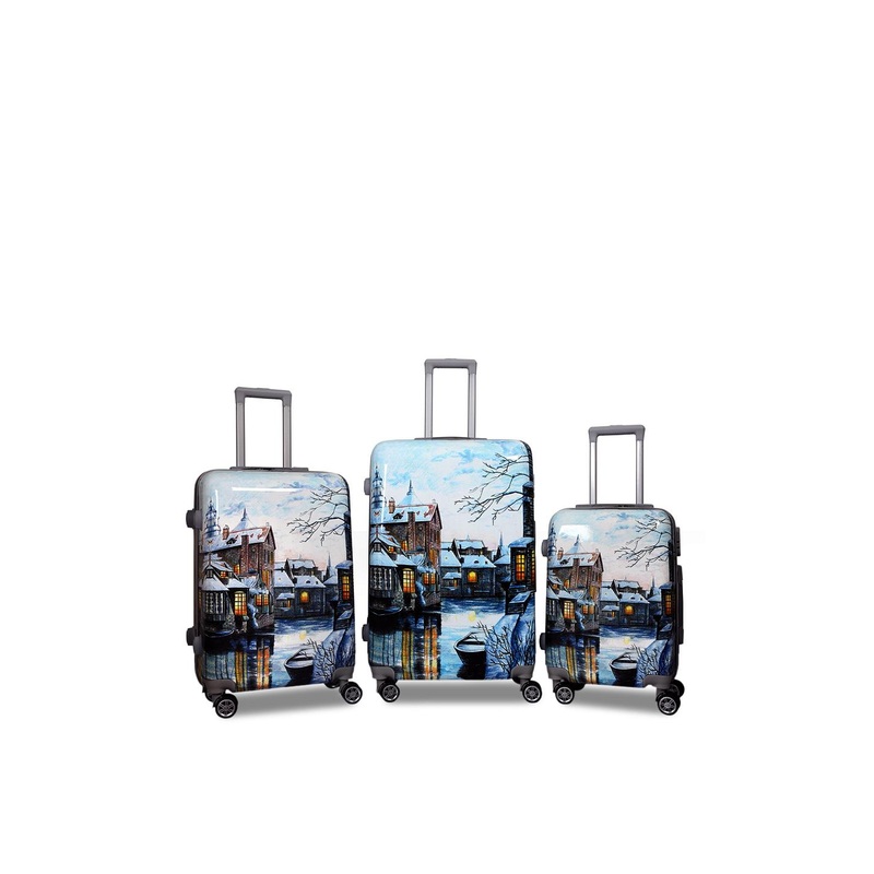 Polo Class Set Of 3 Printed Trolley Bags