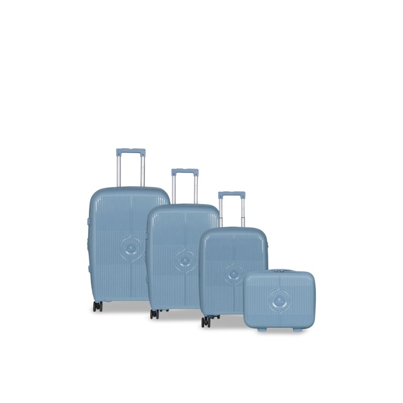 Polo Class Unisex Set Of 4 Textured Hard-Sided Trolley Bags With Vanity