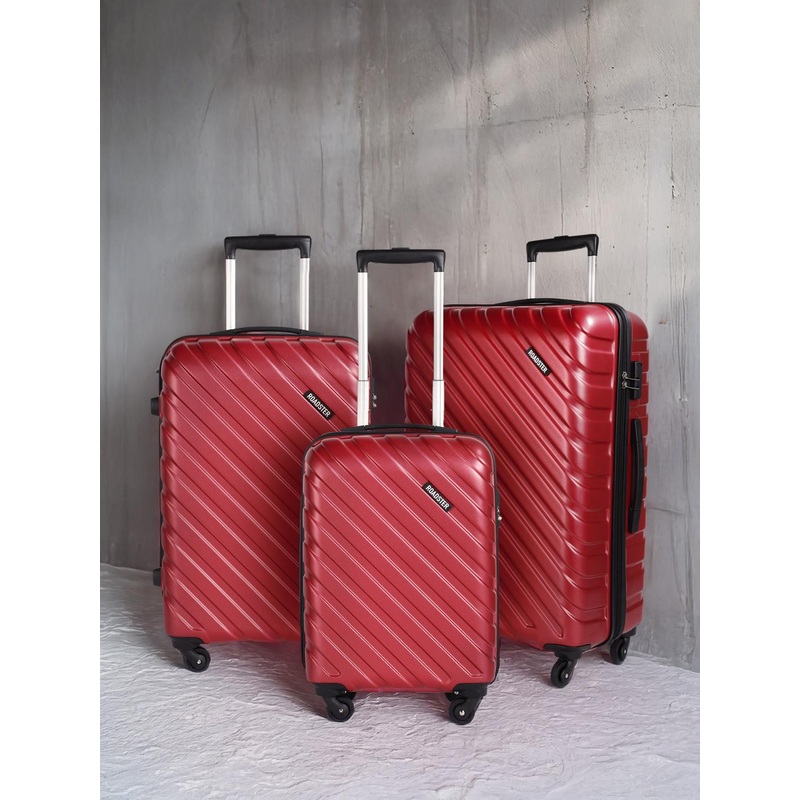 Roadster Xtreme Set of 3 360-Degree Rotation Trolley Suitcases – Cabin, Medium & Large