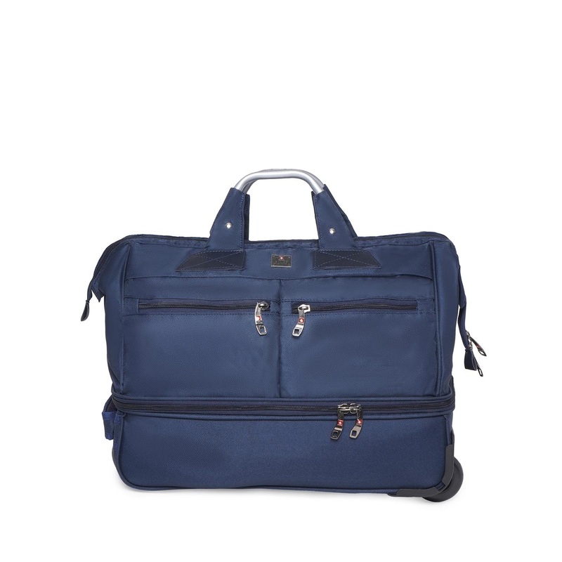 SWISS MILITARY Double Decker Duffle Trolley cum Overnighter Trolley Bag-53L
