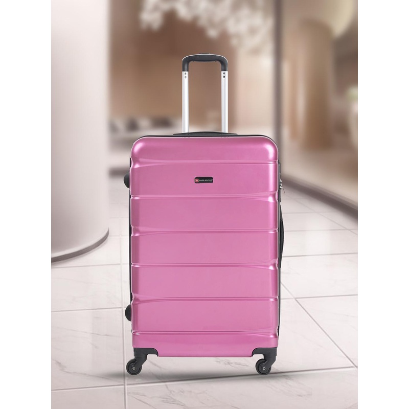 SWISS MILITARY Textured Hard-Sided Medium Trolley Bag