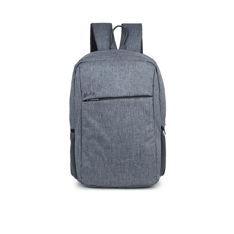 Wesley Unisex Solid Grey Laptop Backpack -15.6 inch