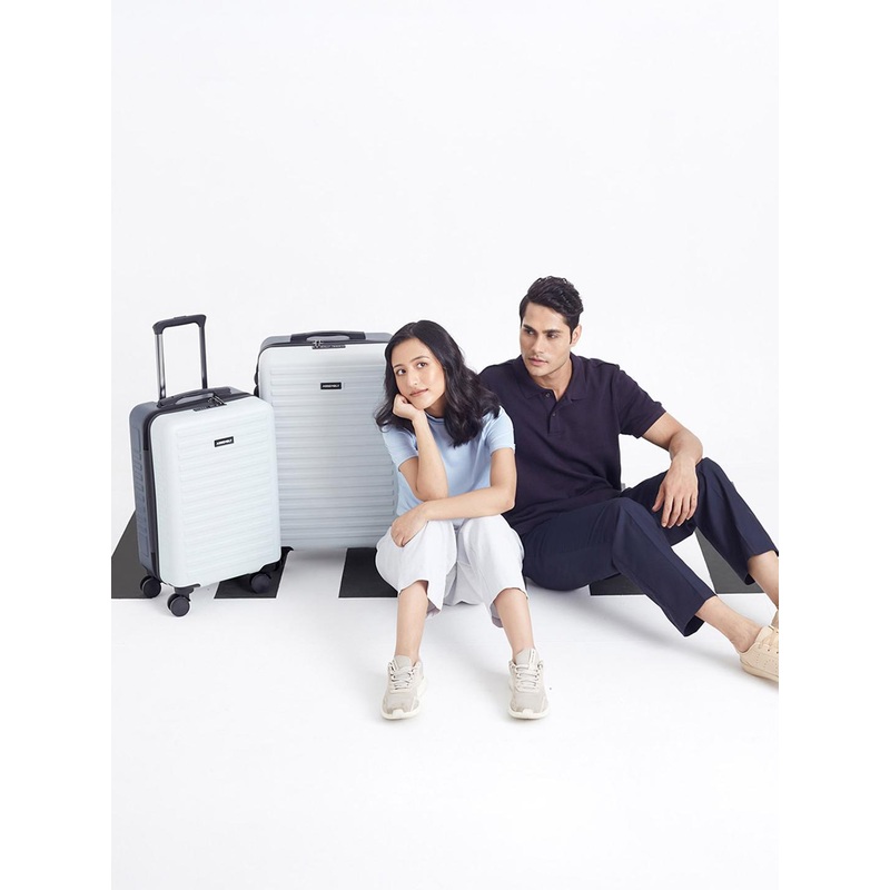 Assembly Two Tone Hard-Sided Polycarbonate Trolley Bag – Blue & White (20 & 24 Inches)