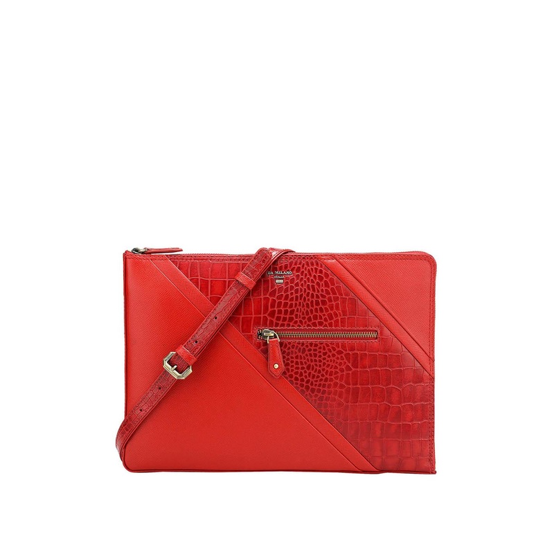 Da Milano Unisex Textured Leather Laptop Bag