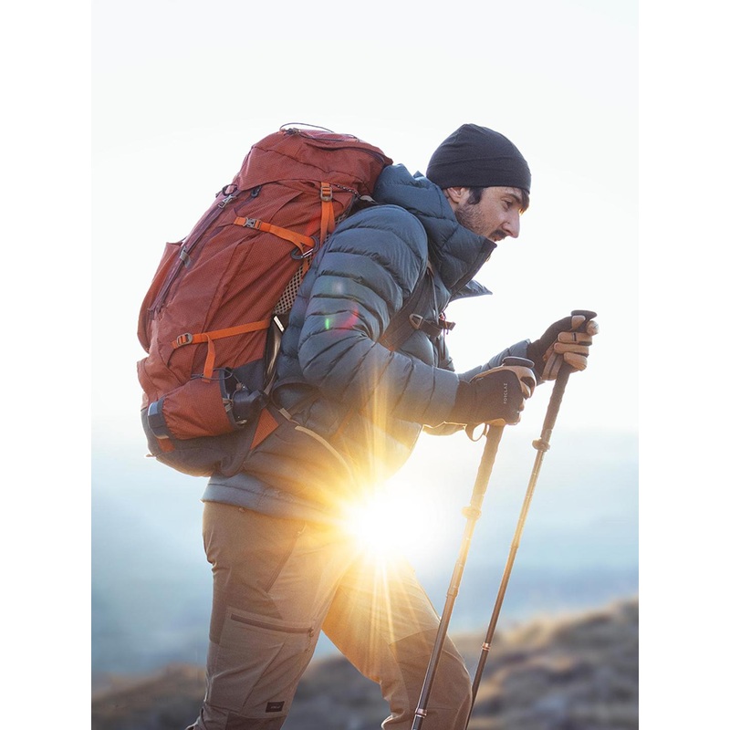 Decathlon Forclaz Orange Expandable Ripstop Fabric Trekking Rucksack 60L + 10L