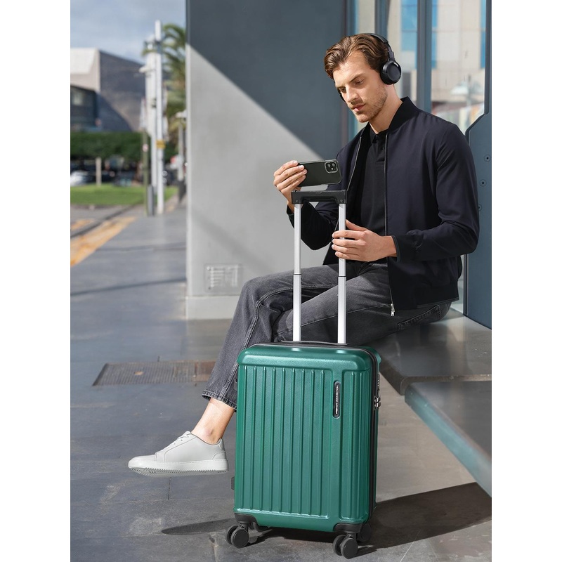 French Connection Glanza Q5 100% PC 8 Wheel Hard Cabin Trolley Suitcase – 20 inch – 44 L