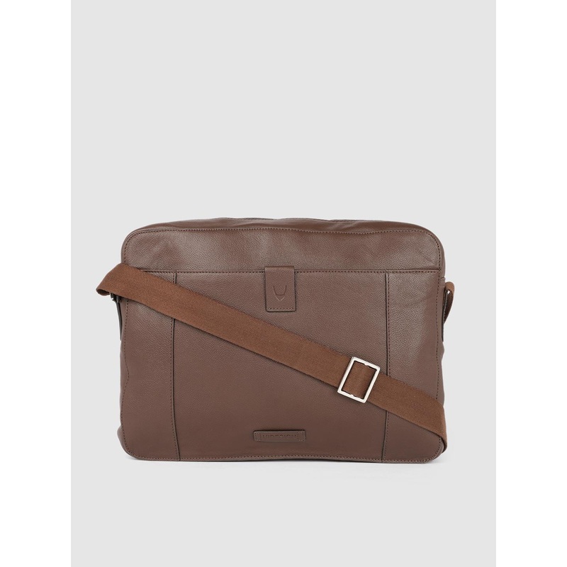 Hidesign Men Brown Solid Leather Laptop Bag