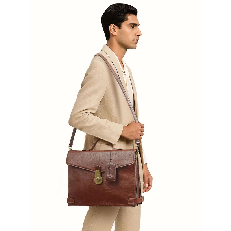 Hidesign Men Leather Laptop Bag