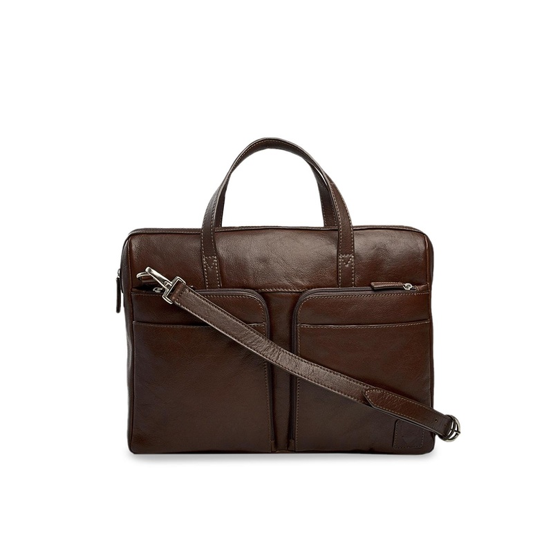 Hidesign Men Leather Messenger Bag with Adjustable Sling Strap