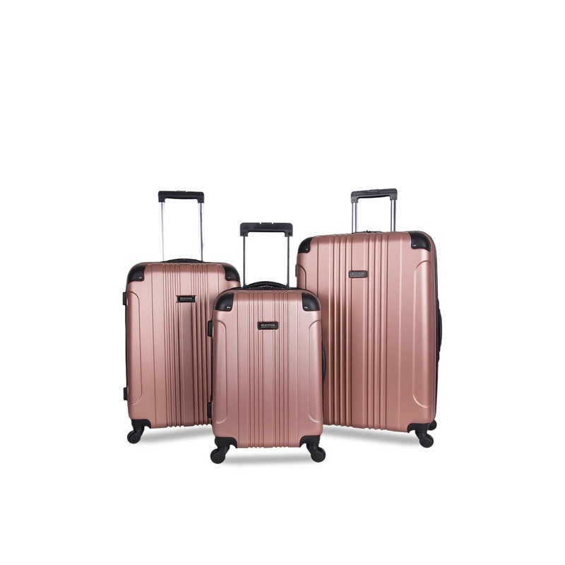 Kenneth Cole Set Of 3 Textured Hard-Sided Trolley Suitcases