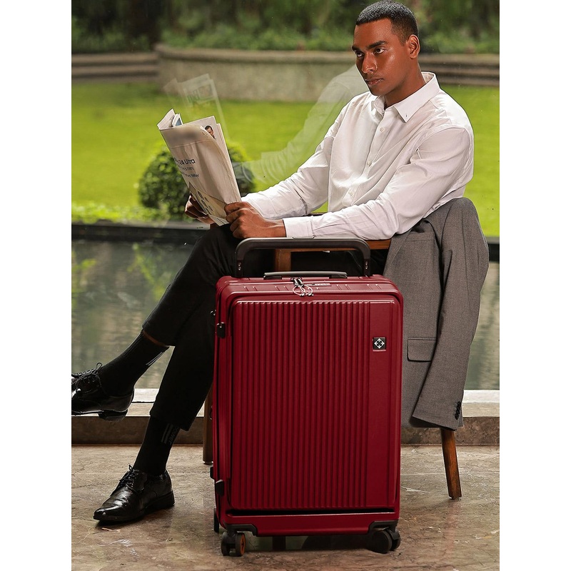 Nasher Miles Silicon Valley Hard-Sided Polypropylene Cabin Maroon Trolley Bag 20Inch 55cm