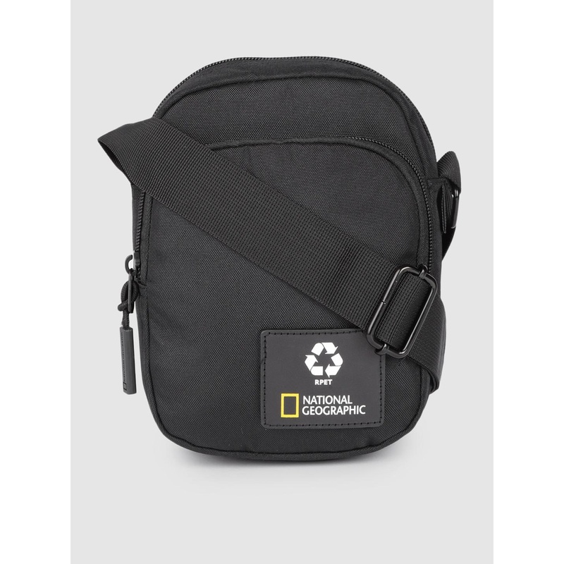 National Geographic Unisex Black Brand Logo Messenger Bag