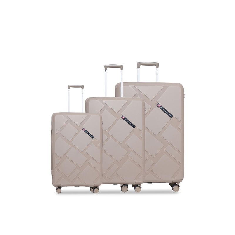 SWISS MILITARY Set Of 3 Textured Trolley Bags