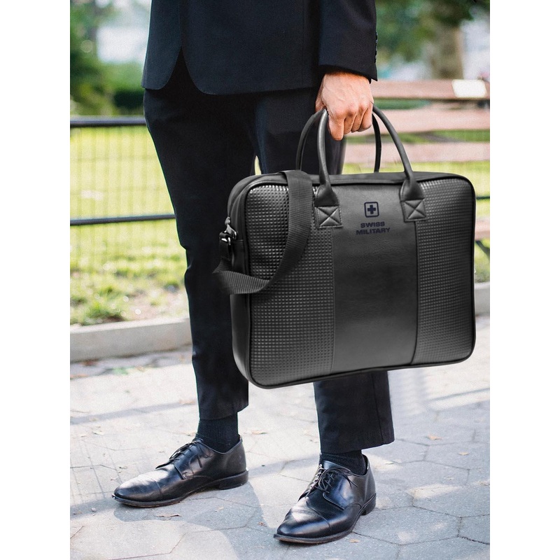 SWISS MILITARY Unisex Textured Laptop Bag