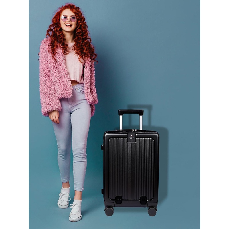 THE CLOWNFISH Wanderlux Textured Hard-Sided Medium Trolley Suitcase