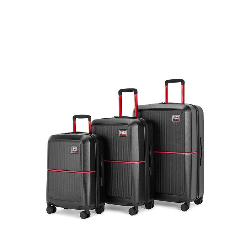 Urban Jungle By Safari Set of 3 Black Hardside Polycarboante Trolley Suitcase