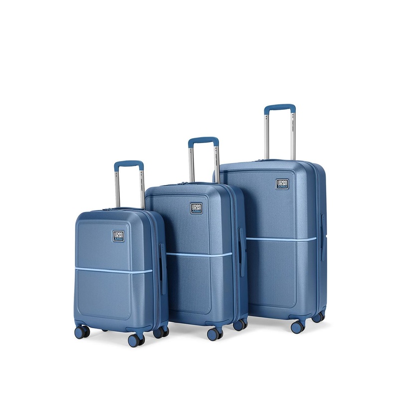 Urban Jungle By Safari Skyline Blue Hardside Trolley Set of 3 Polycarboante Suitcase