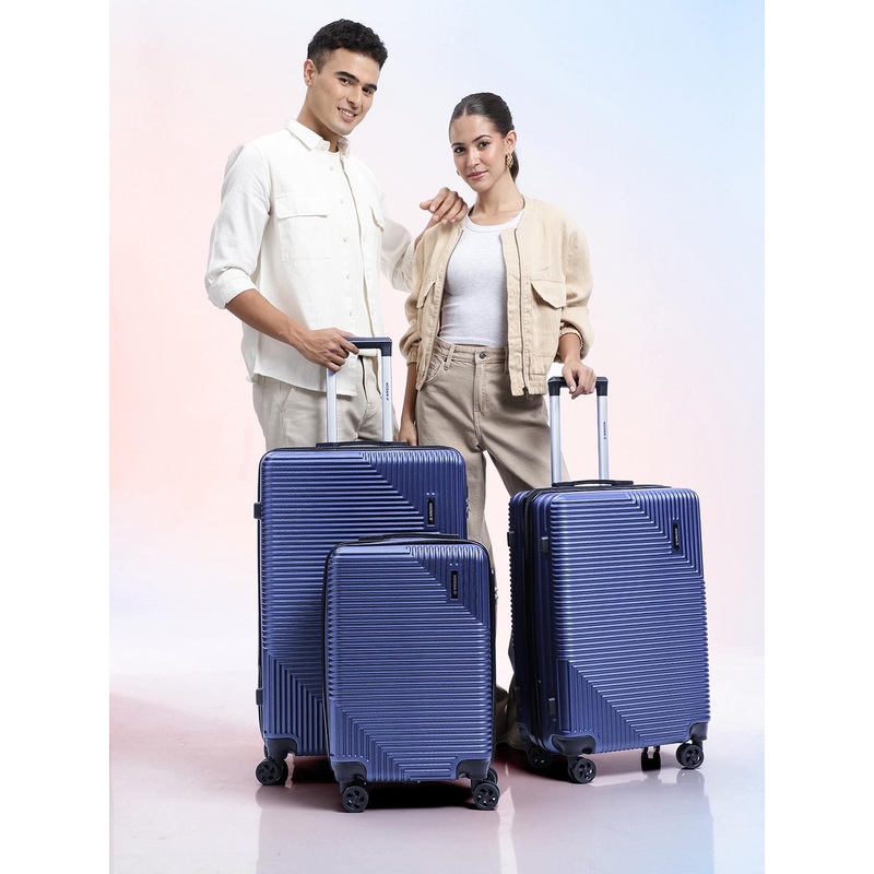 WROGN Set Of 3 Hard-Sided Trolley Suitcase In Cabin, Medium & Large