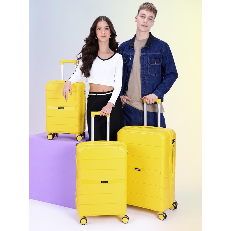 WROGN Set of 3 Textured Hard Sided Trolley Bag 239L