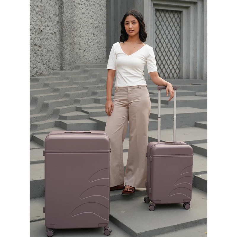 Assembly Brown Set Of 2 Expandable Hard-Sided Trolley Suitcases  20 & 28 inches