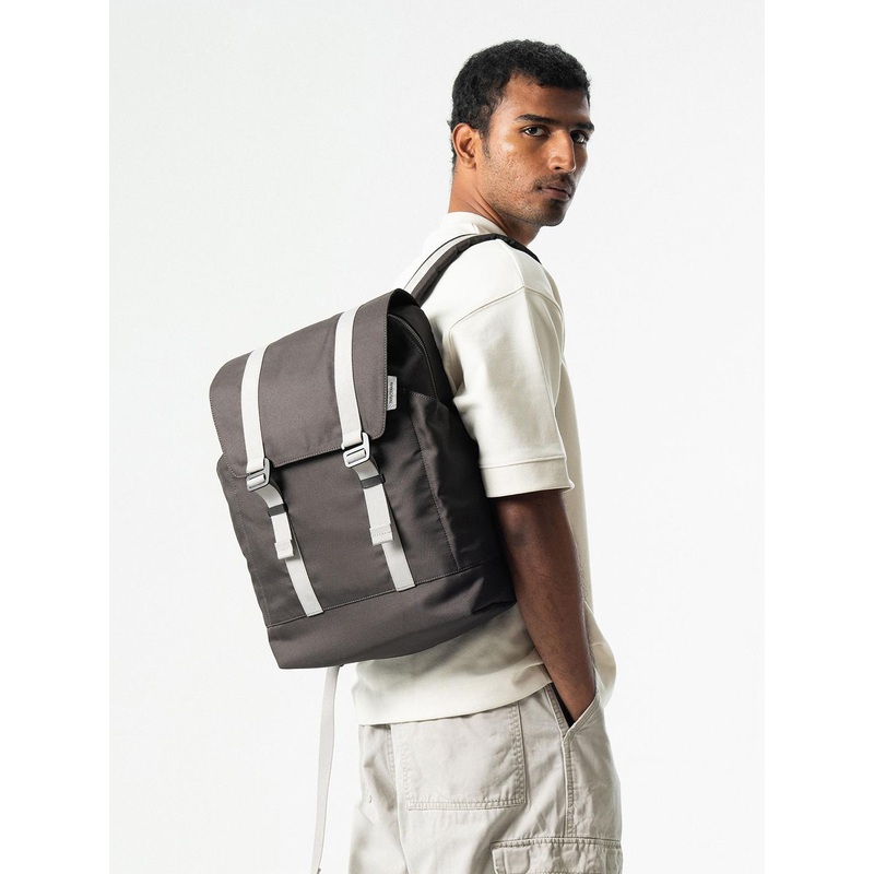 DailyObjects Charcoal Recycled Taiga Laptop Backpack